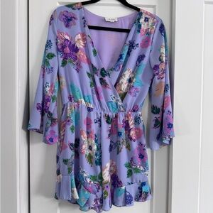 Floral V-Neck Romper